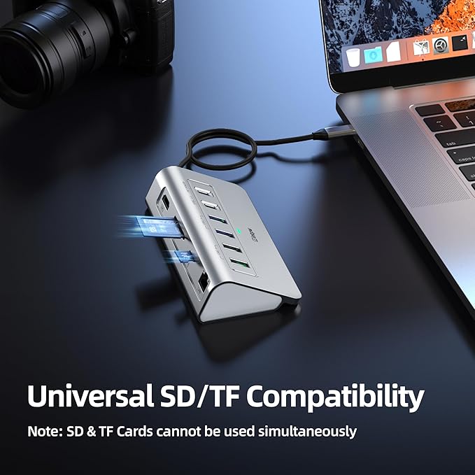 intpw P9R USB C Hub Ethernet, 10-in-1 USB-C Docking Station, Aluminum USB to Ethernet Adapter with 4K HDMI, PD 100W, 1Gbps RJ45, Type-C & 2 A 3.0 5Gbps, 2 Type-A 2.0, SD/TF Slot for MacBook, iPad