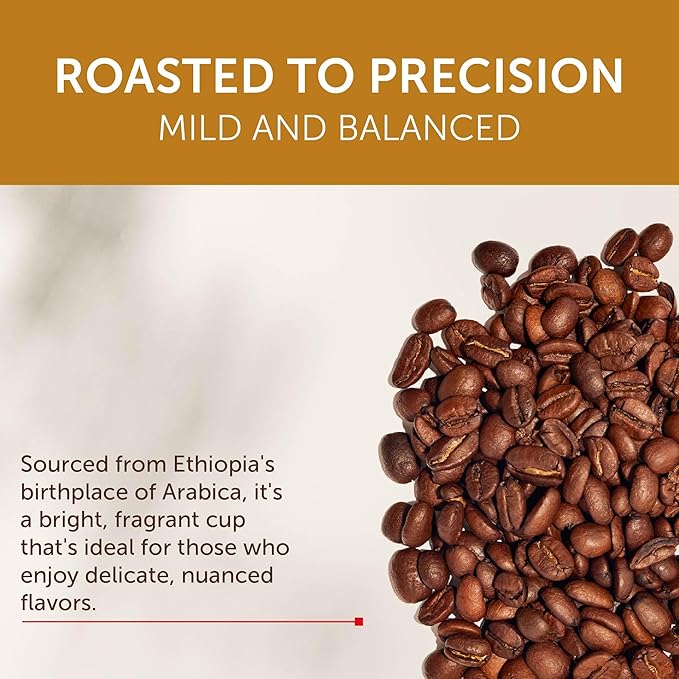 illy Whole Bean Coffee, Etiopa Single Origin Light Roast, 100% Arabica, Premium Italian Coffee, Ideal for Espresso, Drip, Moka and French Press Brewing, 8.8oz, 6 Pack