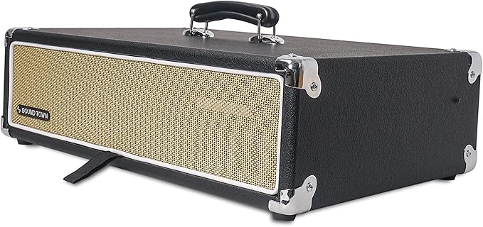 Sound Town Vintage 2U Amp Rack Case, 12.5" Depth with Rubber Feet, Dust Cover, Kickstand, Black (STVRC-2BK)