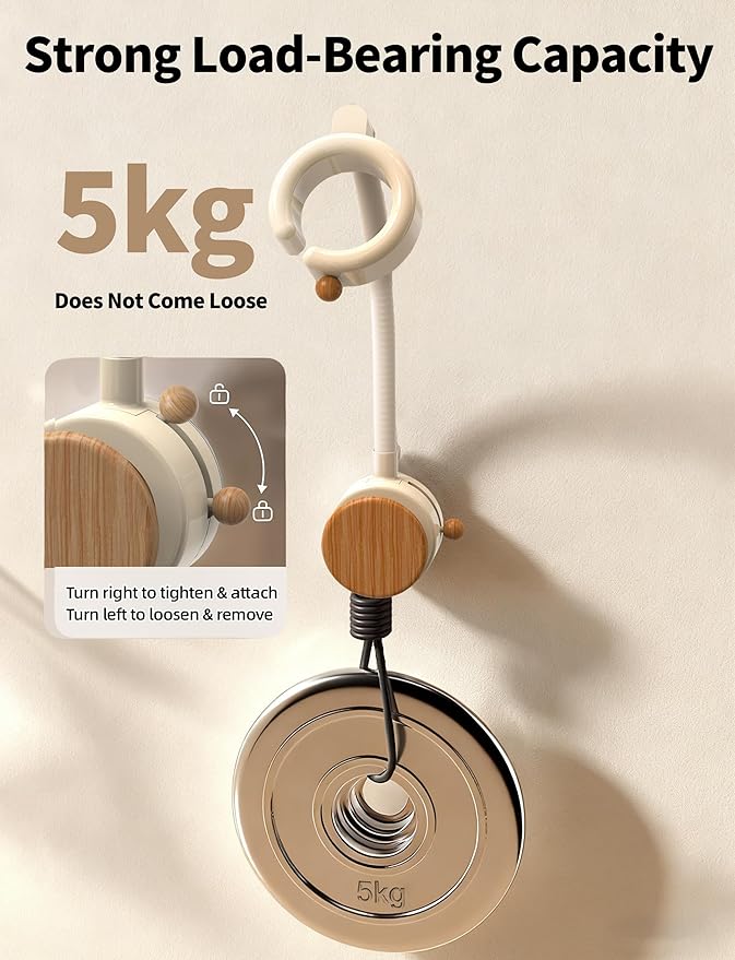 Hands Free Hair Dryer Holder Wall Mounted with Suction Cup, No Drill Installation for Damage-Free Walls, 360° Adjustable Blow Dryer Holder Fits Most Hair Dryers for Bathroom Organization 1Pack(Cream)