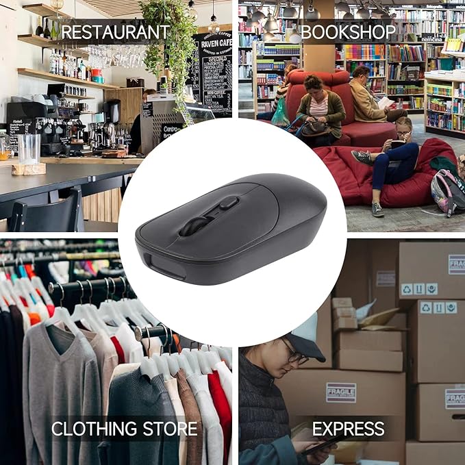THARO New Wireless Mouse Barcode Scanner, 2-in-1 Design 2D Handheld Barcode Scanner with Wireless Mouse Functions for POS System,Store,Supermarket, Warehouse.(Black)