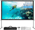 Projector Screen Outdoor,JWSIT 120 inch Outdoor Movie Screen-Upgraded 3 Layers PVC 16:9 Projector Screen,Portable Video Projection Screen with Carrying Bag for Home Theater Backyard
