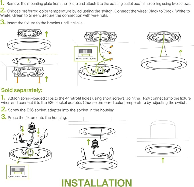 ASD LED 9" Round Flush Mount Ceiling Light Fixture, Low Profile Surface Lighting | 5CCT, Dimmable, Ultra-Thin, ETL Listed | 18W 1660LM 2700-6000K 120V | Kitchen, Bedroom, Hallway Lamp | Black, 12 Pack