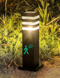 Motion Outdoor Pathway Lights Black E26 Outside Landscape Path Lamp Dusk to Dawn Exterior Floor Light Modern Landscape Sideway Lighting Waterproof Aluminum Exterior Pillar Lamp for Patio Yard Garden