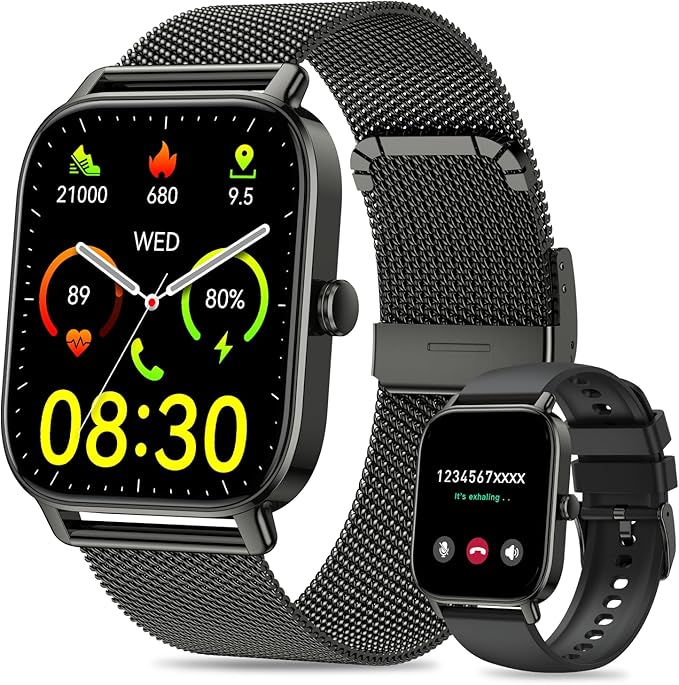 Smart Watch for Men Women Fitness: Waterproof Make Answer Call Running Smartwatch for Android Phone iPhone Samsung Compatible Digital Mens Watches SpO2 Sleep Heart Rate Monitor Step Pedometer Tracker