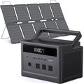 Solar Generator with Panels Included, Portable Power Station 576Wh LiFePO4 Battery, 100W USB-C PD, 1200W Surge with 100W Solar Panel for Home Emergency, Camping, RV Off-Grid Power