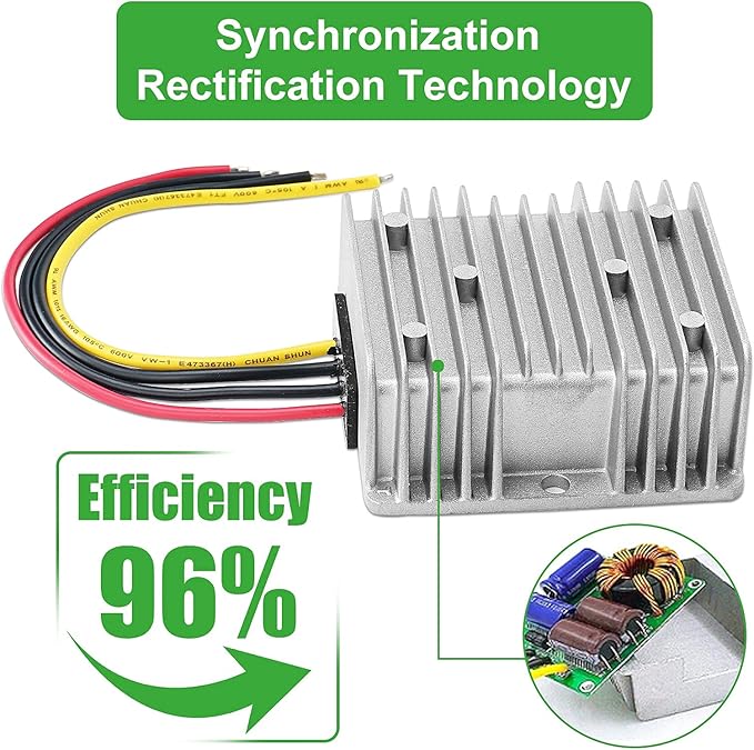 DC 24V Step Down to 12V 30A 360W Converter Regulator Waterproof Buck Power Supply Reducer Regulator Transformer Voltage Module for Golf cart Club car