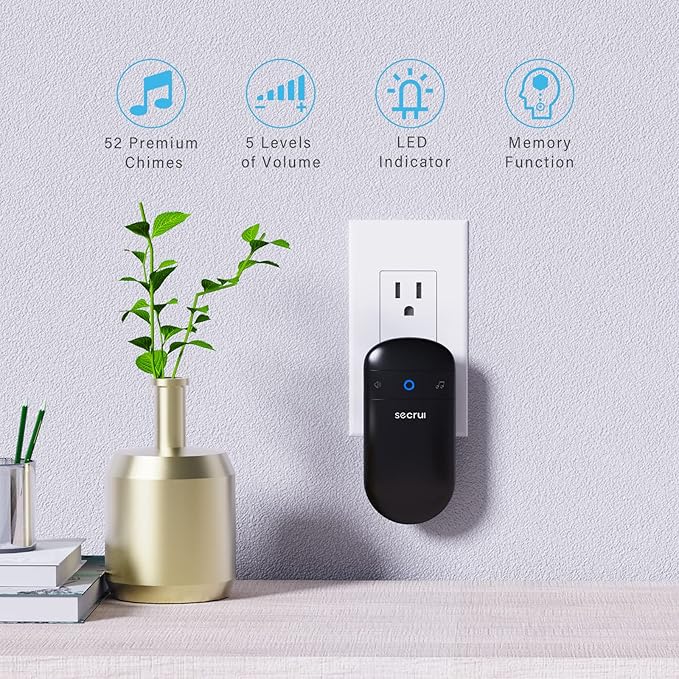 Door Chime, Door Sensor Chime for Door Opens – Door Ringer with 500ft Operating Range 52 Chime 110dB LED Indicators –Entry Alert Chime for Business/Home/Office (1 Receiver+3 Sensors)