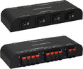 Xtrempro 61050 2 to 4 Way Speaker Switch, 1 in 2 Out to 1 in 4 Out Way Pair Stereo Speaker Selector W/Terminal Clamps Metal Non-Slip Box - Black (1 x 4 Way)