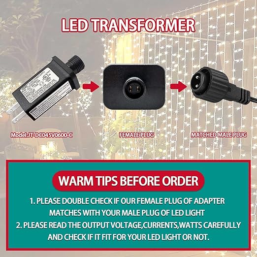4.5V 0.6A 2PCS Replacement LED Transformer Class 2 Power Supply Adapter Ip44 LED Light Controller Low Voltage Transformer for Christmas String Light Inflatable Decorations (4.5V2.7W 2PCS)