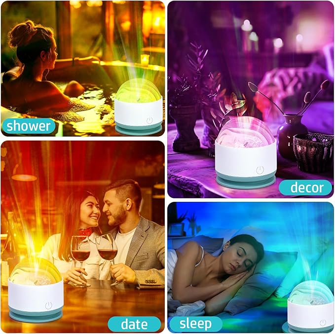 Northern Lights Projector, Rechargeable 16 Color Aurora Night Light Projector Mood Lighting with Dimmable & Remote Control for Bedroom Kids Teen Girl Gift Room Decor