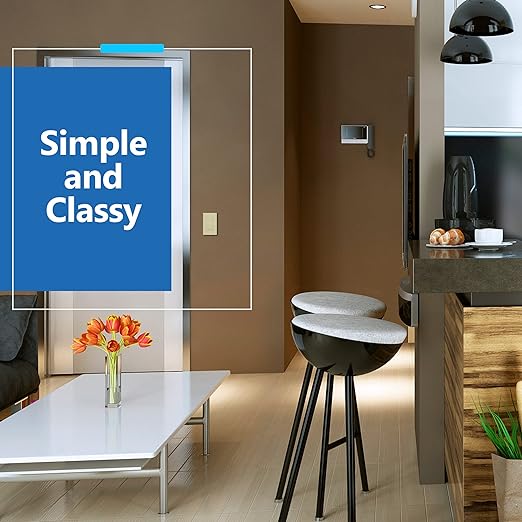 LIDER Minimalist Design Matte Finish Lighted Decorator Switch, Frameless Paddle Light Switch with Locator Light, Grounding Screw, 15A 125V, UL Listed, LS15-1P-I5P, Ivory, 5 Pack