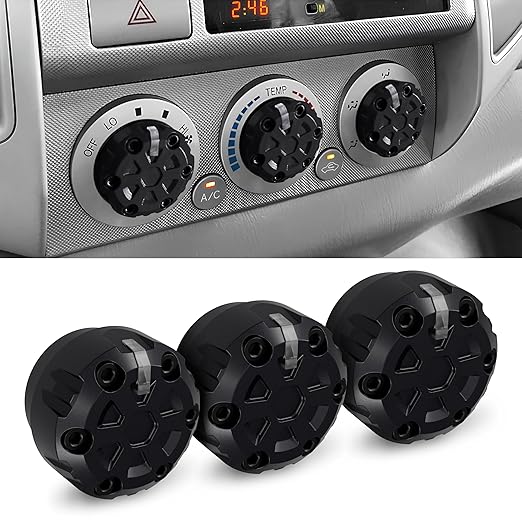 2nd Gen Tacoma Accessories AC Knob Upgrade - 2005,2006,2007,2008,2009,2010,2011,2012,2013,2014,2015 Tacoma Climate Control Dial Mods Set - 2nd Gen Tacoma Mods - for Toyota Interior Replacement Kit