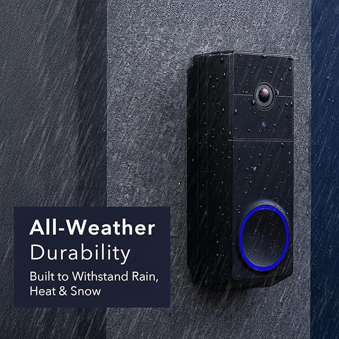 Wasserstein Horizontal Wedge Mount Compatible with Duo Cam Video Doorbell - Adjustable Angle for Better Viewing for Your Doorbell Camera - Optional No-Drill Installation (1 Pack, Black)