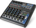 Pyle Professional 6 Channel Audio Mixer with Bluetooth - DJ Sound Board - USB Computer Input - Built-in MP3 Player - 48V Phantom Power - 3 Band EQ - 16-Bit DSP FX - Band, Studio Ready - PMXU63BT