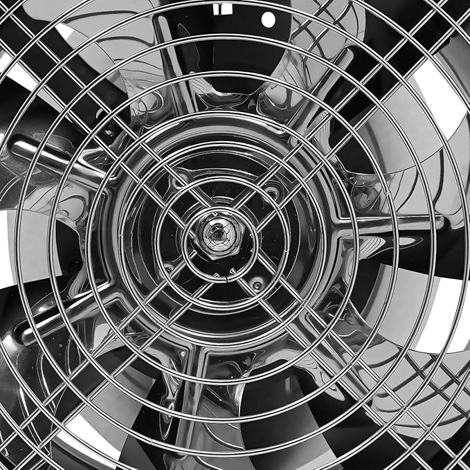 XUFOPLY 7.68 Inch Exhaust Fan, 110V 80W Wall Mounted Vent Fans 2600RPM Kitchen Bathroom Windows Fan Metal Extractor Fan for Attic, Garage, Window Ventilation (Black, 7.68 Inch)