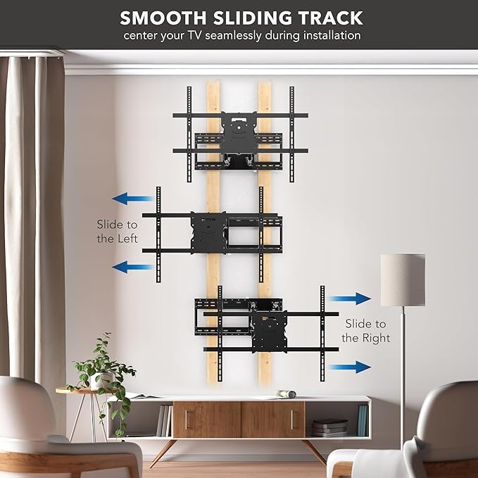 Mount-It! The Beast Full Motion TV Wall Mount for Extra Large 85, 90, 98, 100, 110" TVs with 39 Inch Long Reach Extension Arms - 275 Lbs Capacity Heavy Duty Dual Arm TV Mount