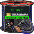 GEARit Pro Series 16AWG Speaker Wire, 16 Gauge Speaker Wire Cable (100 Feet / 30 Meters) Great Use for Home Theater Speakers and Car Speakers, Transparent Black/Blue