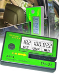 Digital Car Window Tint Meter TM-26 / Side Window Tint, Sun Control Film, VL/UV/IR Transmittance Detection, Tester Meter Gauge (with PU Case)