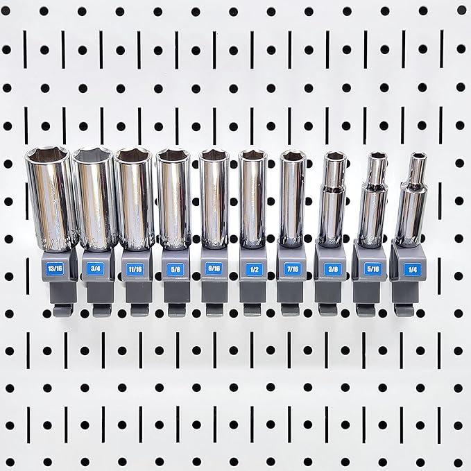 TROPEK 71-Piece Bracket Kit | Compatible with Wall Control | Assorted Hooks to hangscrewdrivers sockets Pliers Hammers Calipers Merchandise Scissors Paint Brushes for Tool Wall Organization