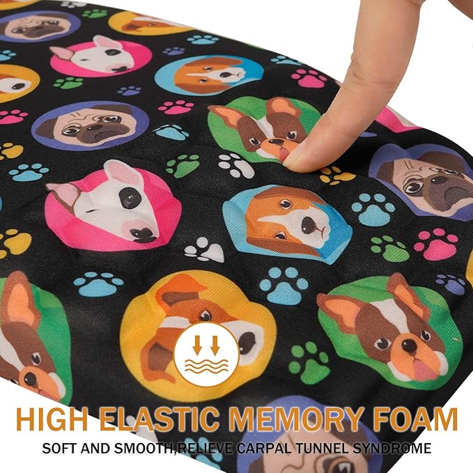 BOCHEERY Ergonomic Mouse Pad Wrist Support,Upgrade Mousepad with Massage Design,Non-Slip PU Base Desktop Mouse Pads for Pain Relief, Computer, Office & Home,12 x 8 in（F-Lovely Dogs）