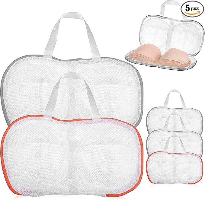 IANFAN 5 Pack Large Bra Laundry Bags for Washing Machine, Underwear Brassiere Bag Set Brassiere Wash Bags for Laundry Lingerie Bag for Washing Delicates Bra Washer Protector