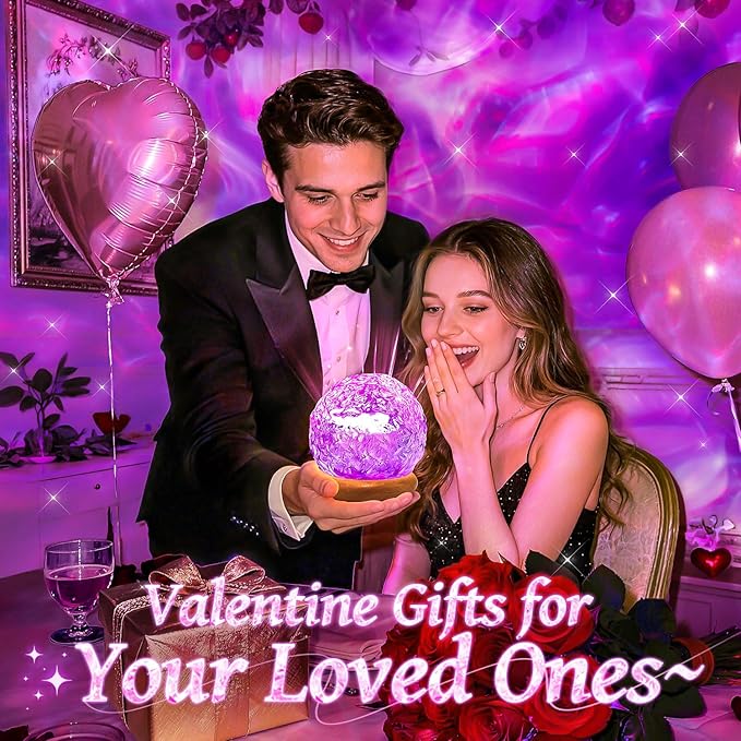 Trendy Valentine's Day Gifts for Teen,18 Colors Northern Lights Projector Mood Lighting,Dimmable Ocean Lamp,Night Light Projector Lights for Bedroom with Remote,Room Decor for Teen Girls-Birthday Gift