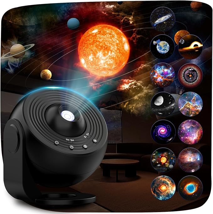 Galaxy Projector Pro, 13 in 1 Home Planetarium Galaxy Projector for Bedroom, Star Projector Galaxy Light with Timer, Night Light Projector for Kids Adults, Ceiling Projector, Room Decor-Black