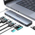USB C Hub Adapter for MacBook Pro Air 2022 2021 2020 2019 Docking Station for MacBook M1 M2 USB C to HDMI Mac Accessories Multiport Dongle with 4K HDMI USB 3.0 SD TF Thunderbolt 3 USB-C Port Type C