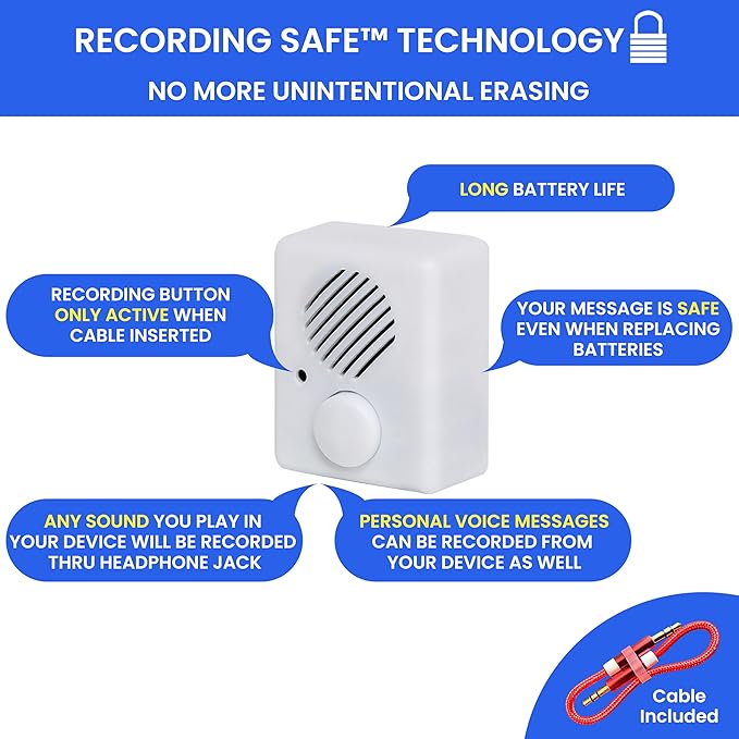 200 Seconds Voice Recorder for Stuffed Animals | Recordable Button Sound Box for Crafters, Hobbyists, etc | Voice Box for Recordable Gifts | Build a Bear Voice Recorder | Toy Recorder