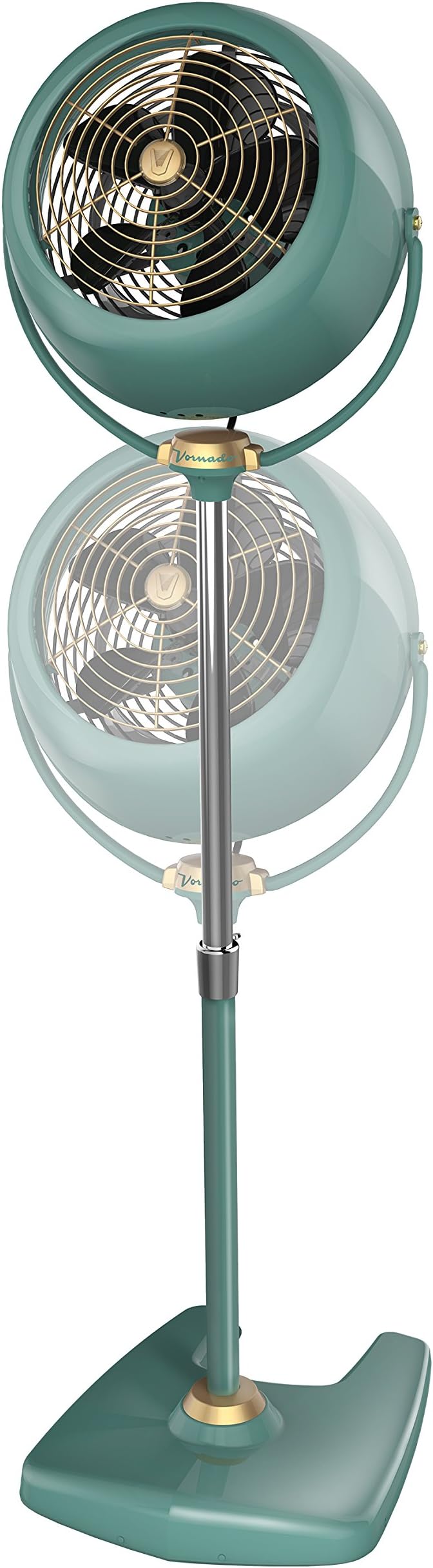 Vornado VFAN™ Sr. Pedestal Vintage Fan, Retro Metal, Standing Air Circulator for Cooling & Decor, 3 Speeds, Adjustable Tilt, Adjustable Height, Durable Pedestal Fan for Bedroom & Home, Green