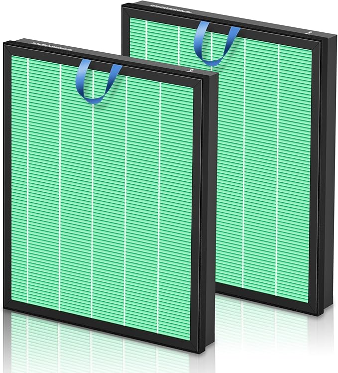 PETOX Vital 200S Toxin Absorber Replacement Filter for LEVOIT Vital 200S and Vital 200S-P Air Purifier, True HEPA and High-Efficiency Activated Carbon Filter, Vital 200S-RF-TX, 2 Pack, Green