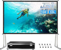 JWSIT 200 inch Projector Screen with Stand,Upgraded 3 Layers PVC 16:9 Large Outdoor Projector Screen,Portable Outdoor Movie Screen with Carrying Bag for Large Commercial Performance