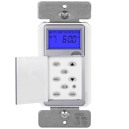 TOPGREENER Digital Astronomic Timer Switch, 7-Day Programmable Sunrise Sunset, Single Pole or 3-Way, Neutral Wire Required, 120VAC, UL Listed, TGT01-H-SV, Silver
