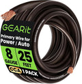 GEARit 8 Gauge Wire (25ft - Black Translucent) Copper Clad Aluminum CCA - Primary Automotive Wire Power/Ground, Battery Cable, Car Audio Speaker, RV Trailer, Amp, Electrical 8ga AWG 25 Feet