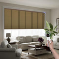 Boolegon Motorized Blinds with Remote, Light Filtering Smart Blinds, Automatic Cellular Shades for Windows, Rechargeable Electric Honeycomb Shades for Home,Light Filtering Dark Brown,Custom Size