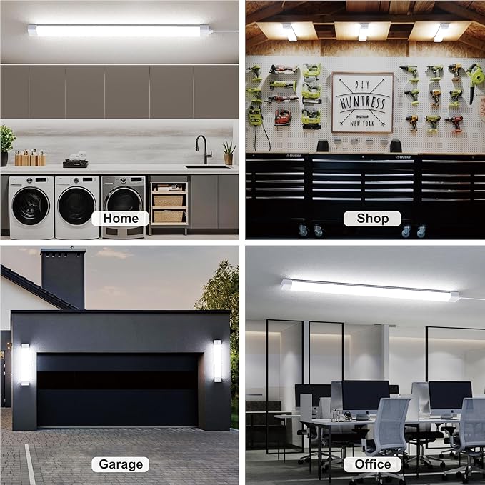 ONIDEK Under Cabinet Lights with Plug. 3000K-6500K Dimming and Color. with Wireless Control Panel and Remote Control.18W 1800LM for Garage, Kitchen, Bathroom, Closet, Office (24 inch)