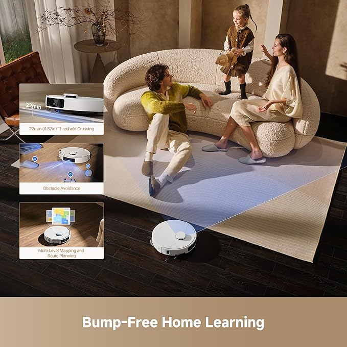 Mova P50 Ultra Robot Vacuum Cleaner with Flexible Mop, 19,000 Pa Suction Power with Anti-Tangle Brush, Corner and Edge Cleaning, 167℉ Automatic Cleaning & Self-Drying & Cleaning, Auto Empty & Refill