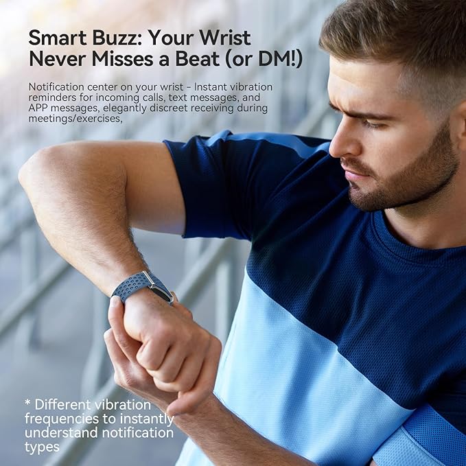 EnergyPort Smart Bracelet with Blood Oxygen/Blood Pressure Monitor, 60-Day Battery Health Fitness Tracker with 2 Bands,Lifetime Membership,Activity Tracking Heart Rate Sleep Monitor for Android iOS