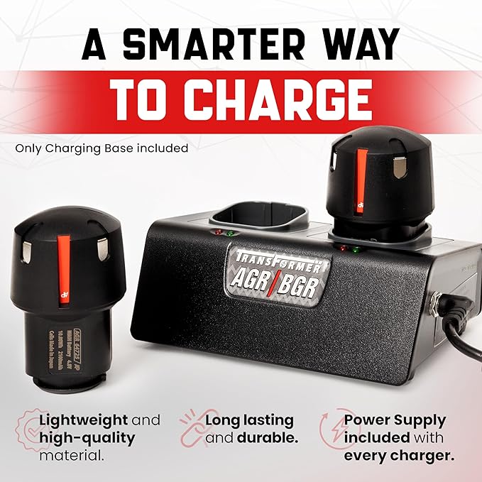 Artisan Power Dual Battery Charger for Andis PowerGroom | Best for AGR and BGR Series Clippers | Durable Connectors, LEDs Status and a Powerful DC Power Supply | Charges 2 Batteries at Once