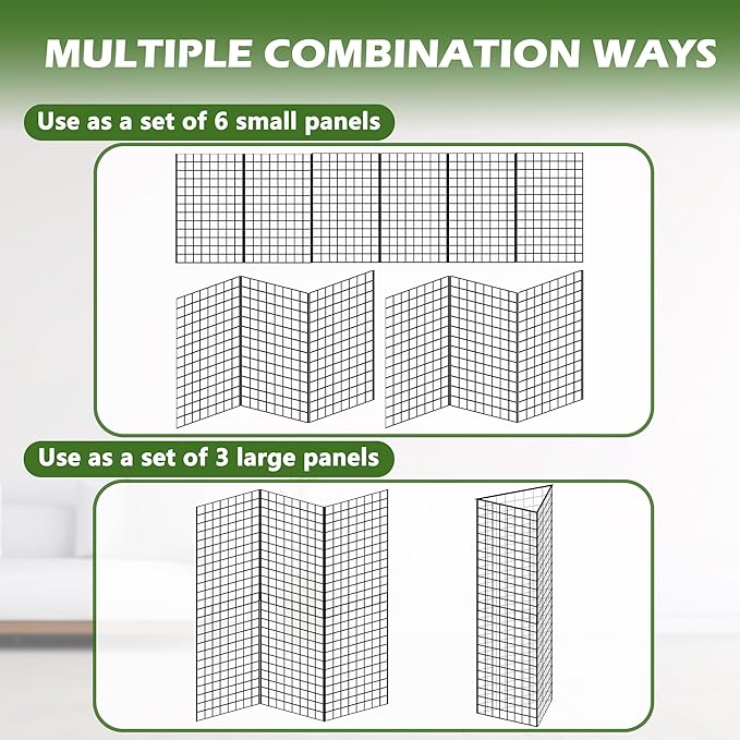 Koretech Grid Wall Panels 3 Pcs, Commercial Grade Gridwall Panels, Metal Grid Wall Panel Display Stand, You Can DIY 6 Pack 2'x3' or 3 Pack 2'x6' (Black)