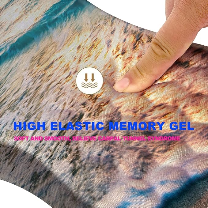 KUOSGM Mouse Pad Wrist Support, Ergonomic Mouse Pad with Massage Dot, Comfortable Computer Mouse Pad for Laptop, Wrist Rest Pain Relief Mousepad with Non-Slip PU Base for Office & Home, 12 x 8 in