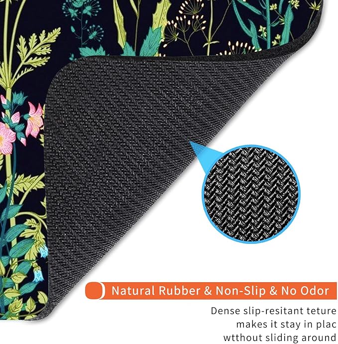 Armanza Square Mouse Pad Midnight Flowers,Personalized Premium-Textured Custom Mouse Mat Design,Washable Mousepad Cloth,Non-Slip Rubber Base Computer Mouse Pads for Wireless Mouse