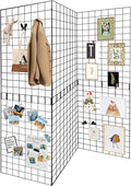 Koretech Grid Wall Panels 3 Pcs, Commercial Grade Gridwall Panels, Metal Grid Wall Panel Display Stand, You Can DIY 6 Pack 2'x3' or 3 Pack 2'x6' (Black)