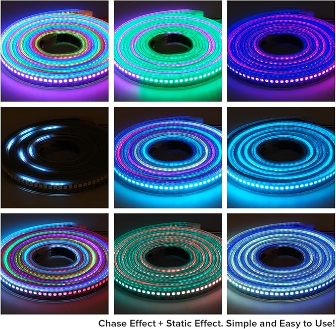 BTF-LIGHTING WS2811 WS2812B 1903 DC5/12V 14keys Wireless RF RGB LED Controller 300 Kinds of Changes Digital Color LED Pixel Strip modules Input=Ouput Voltage Perfect for DIY Project Black