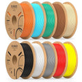 ELEGOO PLA Filament Bundle 10KG, 1.75mm 3D Printer Filament Dimensional Accuracy +/- 0.02mm 10 Assortment Colors, 1kg Spool(2.2lbs) Black/White/Space Gray/Red/Yellow/Orange/Sky Blue/Sea Green/Brown