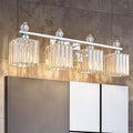 FDPBY Vanity Lights 4-Light Modern Crystal Vanity Light Chrome Bathroom Light Fixtures Over Mirror Crystal Bathroom Vanity Lighting Fixtures