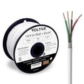 Voltive 14/4 Speaker Wire, in-Wall CL3 & Direct Burial, White, 100ft - 14AWG, 4 Conductors, Stranded Oxygen-Free Copper, UL Listed - V-1209-2