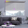Astomi Motorized Smart Blinds for Windows, Automatic Roller Blackout Shades with Remote Control Compatible with Alexa Google Assistant Customized (Foggy Grey)