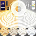 Pandery COB LED Strip Light,CCT Dimmable Strips Light,2700K-6500K,9.84ft/3m,8mm Wide,CRI90+ 24V LED Strips Kit with Bluetooth APP Control/Music Mode,for Bedroom,Kitchen,DIY Lighting